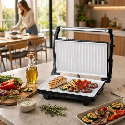 15. Grill elektryczny stołowy Esperanza Taleggio EKG006 (stołowy-zamknięty; 750W; kolor inox)