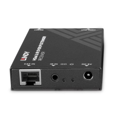 3. Lindy HDMI i IR over IP Extender - Odbiornik, 1920 x 1080 pikseli, Amplituner AV, 150 m, Przewodowy, HDCP