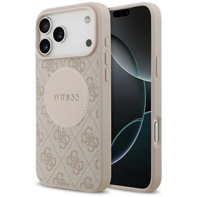 Etui Guess 4G Circle Classic Logo MagSafe na iPhone 17 Pro Max - różowe