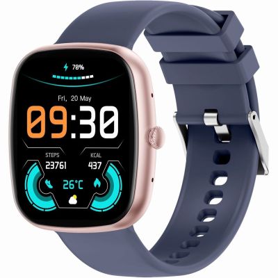 4. Smartwatch Damski GRAVITY GT18-3 Różowy Pasek Silikonowy + Granatowy Pasek