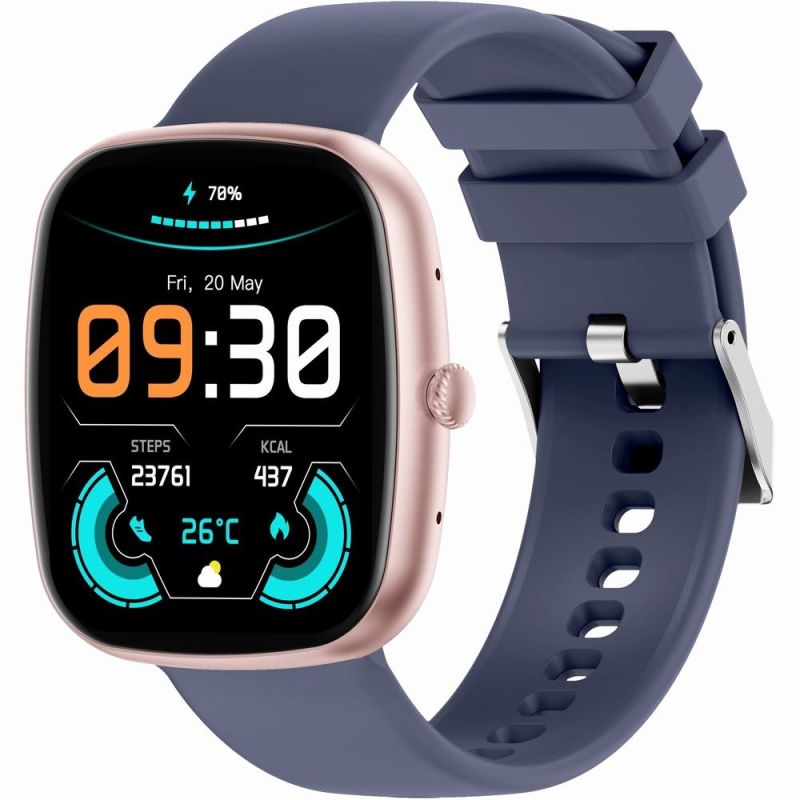 4. Smartwatch Damski GRAVITY GT18-3 Różowy Pasek Silikonowy + Granatowy Pasek