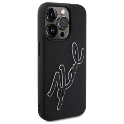 4. Etui Karl Lagerfeld 3D Rubber Signature na iPhone 15 Pro - czarne