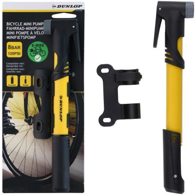 POMPKA ROWEROWA MINI 120psi (8bar) DUNLOP ŻÓŁTA
