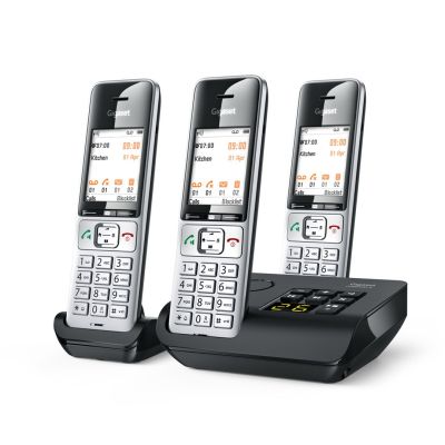 7. Telefon bezprzewodowy Gigaset 500A Comfort Trio - Automatyczna sekretarka - ECO DECT\GAP\CAT-iq - Srebrny + 2 dodatkowe słuchawki