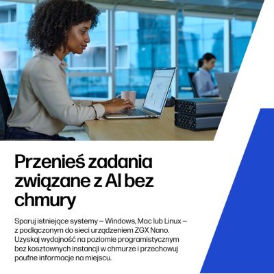 11. HP ZGX Nano G1n AI GB10 128 GB LPDDR5x-SDRAM 4 TB SSD Linux Mini PC Stanowisko AI Workstation, AI PC Czarny