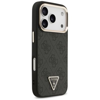 4. Etui Guess 4G Triangle Logo MagSafe na iPhone 17 Pro / 18 Pro - czarno-złote