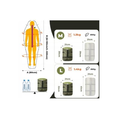 2. Qunature zimowy śpiwór puchowy zielony M