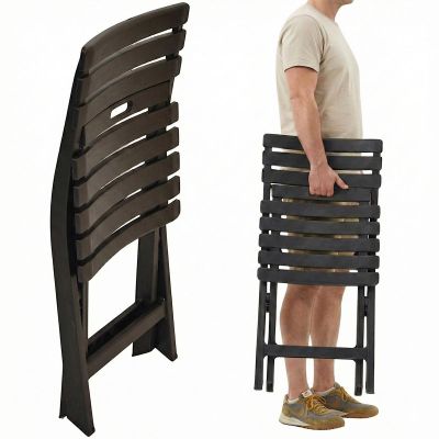 17. ZESTAW 4 KRZESEŁ CATERINGOWYCH SKŁADANYCH  PLASTIKOWYCH KOMODO ANTRACYT