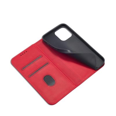 5. Magnet Fancy Case etui iPhone 14 Pro Max pokrowiec z klapką portfel podstawka czerwone