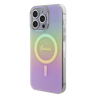 2. Etui Guess IML Iridescent MagSafe do iPhone 15 Pro Max - różowe
