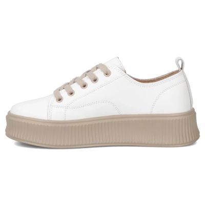 4. Skórzane półbuty sneakersy na platformie białe Filippo DP6122