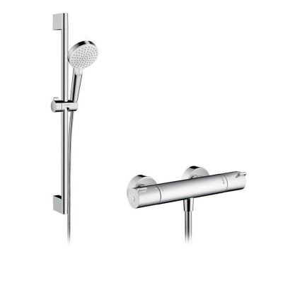 3. Hansgrohe Crometta brusersystem z 65 cm Vario brusesat i Ecostat 1001 CL termostatarmatur til frembygning