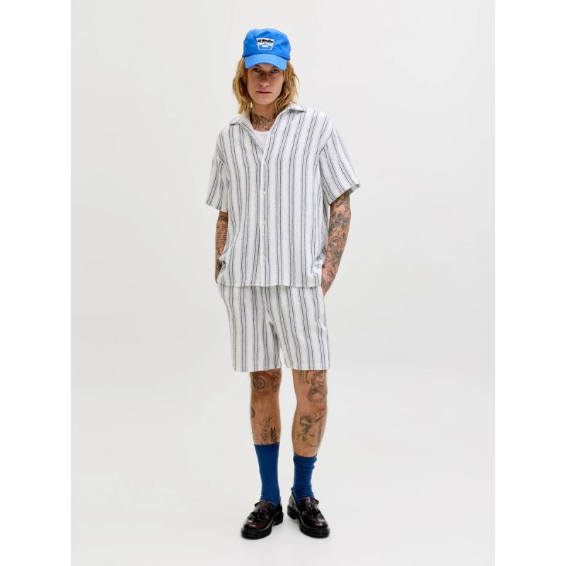 2. Jack&Jones męskie szorty JPSTJAIDEN COBA STRIPE JOG SHORTS REG SN 12274413 CLOUD DANCER/STRIPES