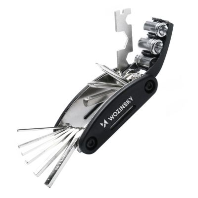 Zestaw narzędzi Wozinsky WWZ-01N 16w1 wielofunkcyjny do naprawy roweru  - czarny
