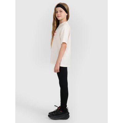 5. Legginsy dzianinowe dziewczęce 4F 4FJRAW25TTIGF291-20S