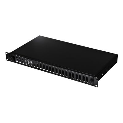 2. Alantec Przełącznica światłowodowa 24xSC duplex / 24xLC quad 19" 1U z płytą czołową oraz akcesoriami montażowymi (dławiki, opaski), wysuwalna (FOP-1U-24SCD-C)