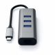 3. Satechi Aluminium Hub 2in1 - aluminiowy Hub do laptopów i komputerów stacjonarnych USB-C (3x USB-A, Ethernet) (space gray)