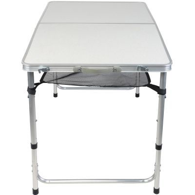 20. STOLIK TURYSTYCZNY SKŁADANY KEMPINGOWY 120x60x70/62/55CM 4 KRZESŁA I PÓŁKA