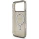 7. Etui Guess IML Glitter Pearl Strap MagSafe na iPhone 18 Pro / 17 Pro - czarne