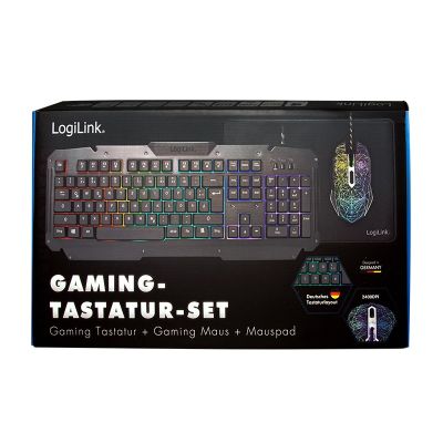 9. LogiLink ID0185 klawiatura Dołączona myszka Gaming USB QWERTY Angielski Czarny