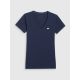 3. T-shirt basic z dekoltem typu serek damski 4F 4FWMM00TTSHF3307-31S