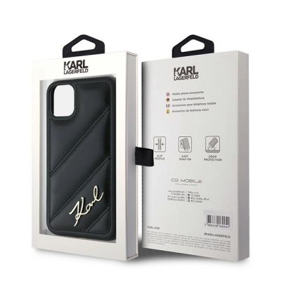 8. Etui Karl Lagerfeld Diagonal Quilted Script na iPhone 11 / Xr - czarne