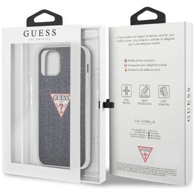 8. Etui Guess Jeans Collection na iPhone 12 mini - granatowe