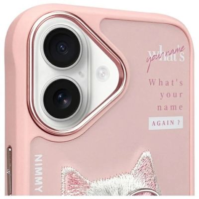 3. Etui Nimmy Cool&Cute 2.0 Cat na iPhone 16 - różowy