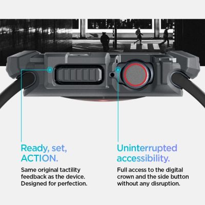 13. Etui Spigen Rugged Armor na Apple Watch 10 46 mm - szare
