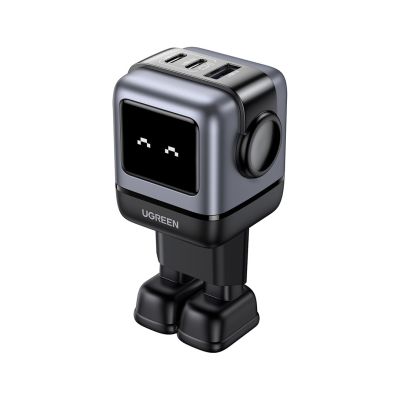 3. Ugreen Nexode RG 65W 3-Port GaN Komputer przenośny, Telefon komórkowy, Laptop, Power bank, Telefon Szary Prąd przemienny Szybkie ładowanie Wewnętrzna
