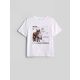6. T-shirt regular z nadrukiem chłopięcy 4F 4FJKAW26TTSHM4452-10S