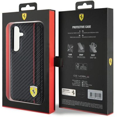 8. Etui Ferrari Carbon Printed Line na Samsung Galaxy S24 - czarne