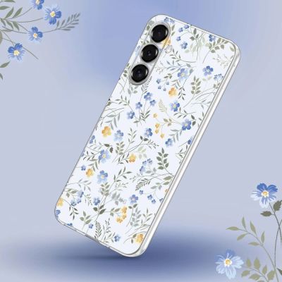 2. Etui Tech-Protect FlexAir na Samsung Galaxy S25 - stokrotki z liśćmi