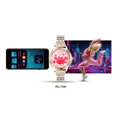 27. Smartwatch Damski VELTORI VT350-1 Bransoleta Różowe Złoto