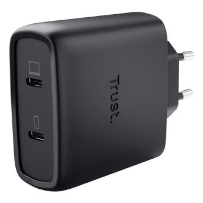 Ładowarka TRUST czarna MAXO GaN 65W 2x USB-C