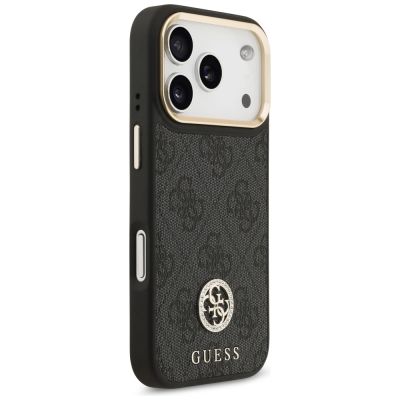 4. Etui Guess 4G Strass Logo MagSafe na iPhone 17 Pro - czarne