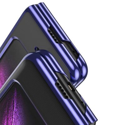 6. Plating Case hard case pokrowiec etui z metaliczną ramką Samsung Galaxy Fold niebieski