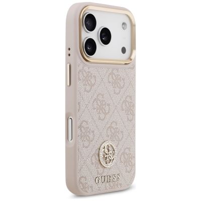 4. Etui Guess 4G Strass Logo MagSafe na iPhone 17 Pro - różowe