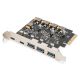 Digitus Karta PCIe 2 x USB-C i 3 x USB A