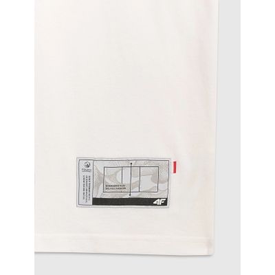 5. T-shirt regular z nadrukiem siatkarskim męski 4F 4FRAW25TTSHM3319-10S