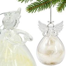 BOMBKA SZKLANA FORMÓWKA ANIOŁ 11CM SASKA GIFT & DECOR