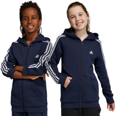 8. Bluza adidas Essentials 3-Stripes Fleece Full-Zip Hoodie Jr IC0600