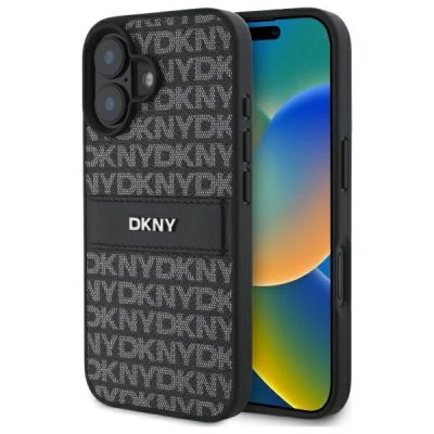 Etui DKNY Texture Pattern Tonal Stripe na iPhone 16 - czarne