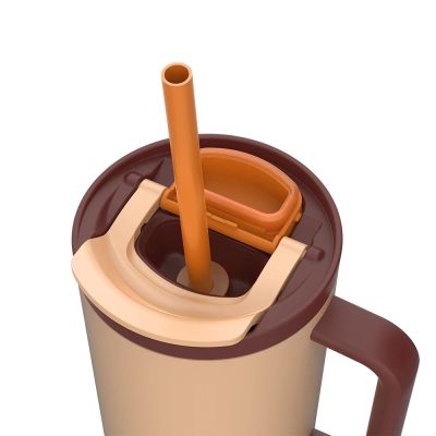 21. Kubek termiczny ze słomką Kambukka Rio Tumbler 950ml, Almond Dream
