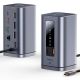2. Stacja dokująca Baseus Spacemate RD1 hub 11w1 USB-C - 2xHDMI 4K@60Hz 2xDP 4K@60Hz 2xUSB-A 10Gb/s USB-C 10Gb/s RJ45 USB-A 480Mb/s USB-C PD mini jack 3.5mm ładowarka EU - szara