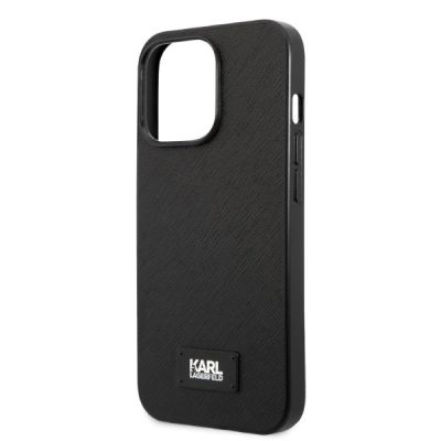 6. Etui Karl Lagerfeld Saffiano Plaque na iPhone 13 Pro / iPhone 13 - czarne