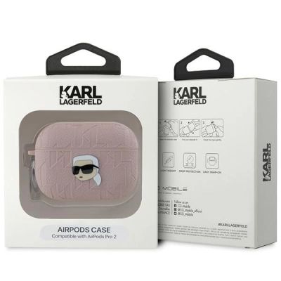 4. Etui Karl Lagerfeld Monogram Karl Head na AirPods Pro 2 - różowe