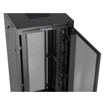 8. Szafa instalacyjna rack stojąca 19" 37U 800X800 czarna drzwi perforowane LCD Lanberg (Flat Pack)