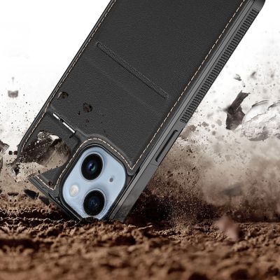 13. Etui portfel Dux Ducis Rafi Mag z podstawką 3w1 do iPhone 14 Plus z MagSafe i blokadą RFID - czarne