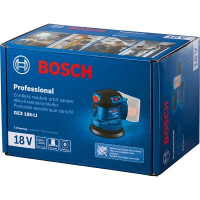 3. BOSCH Szlifierka mimośrodowa 125mm GEX 185-LI SOLO